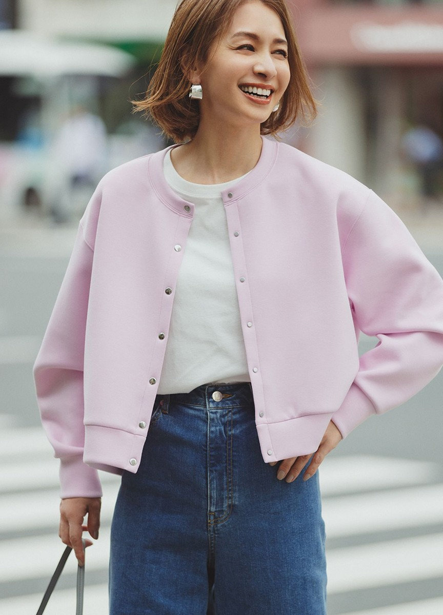 太空棉圓領短外套